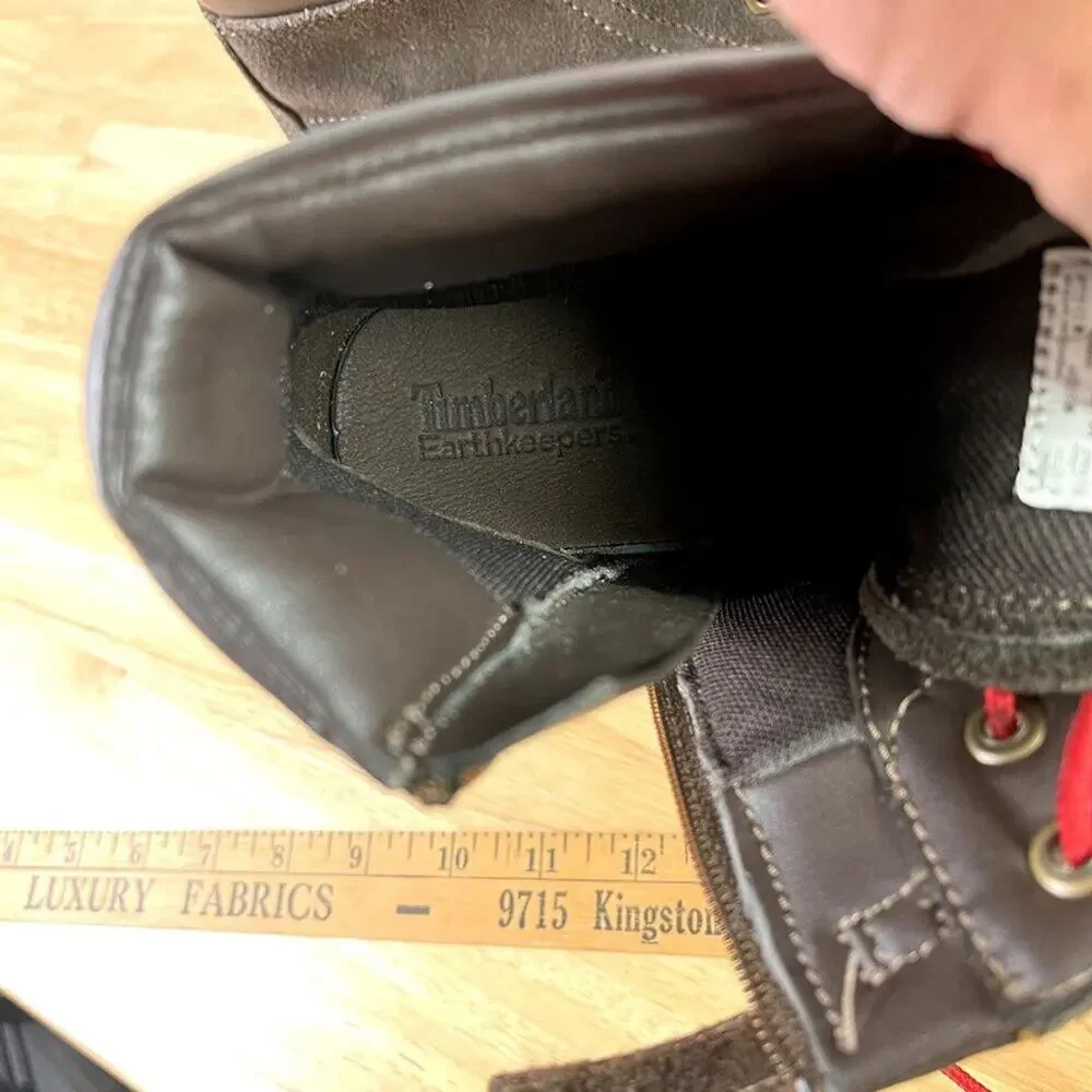 Timberland Boots Junior Boys 6 Classic Inch 8296R Brown Leather Zip Up Winter